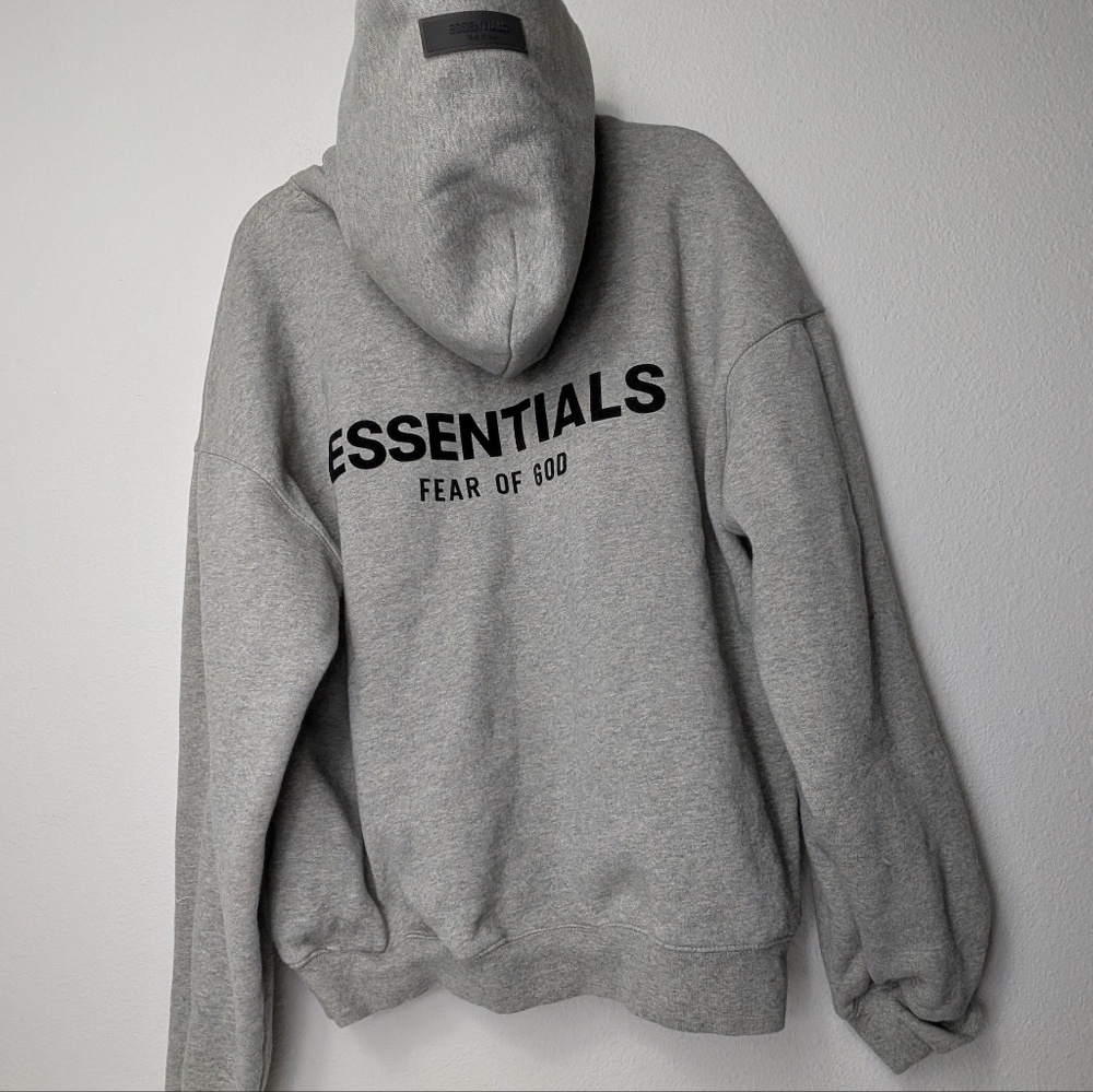 Fear of God Essentials Sweatshirt Mens Medium Dark Oatmeal Grey Hoodie A1